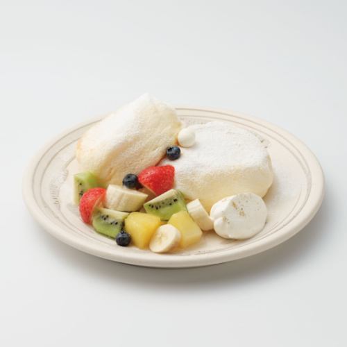 Colorful fruit pancakes