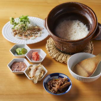 炊き立て銀シャリ　鯛茶漬けセットとご飯のお供5種盛り