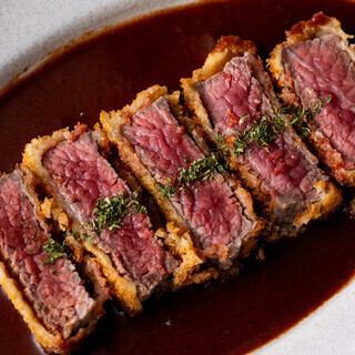 延寿牛のレアカツは必食◎