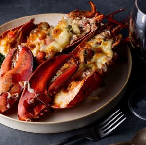 Whole lobster gratin
