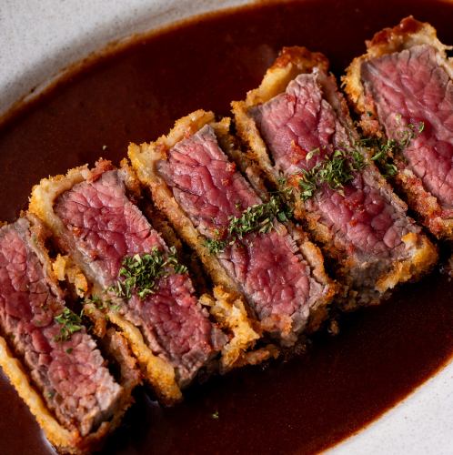 延寿牛のレアカツは必食◎