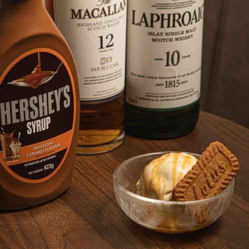 濃厚アイスクリームのマッカランがけ