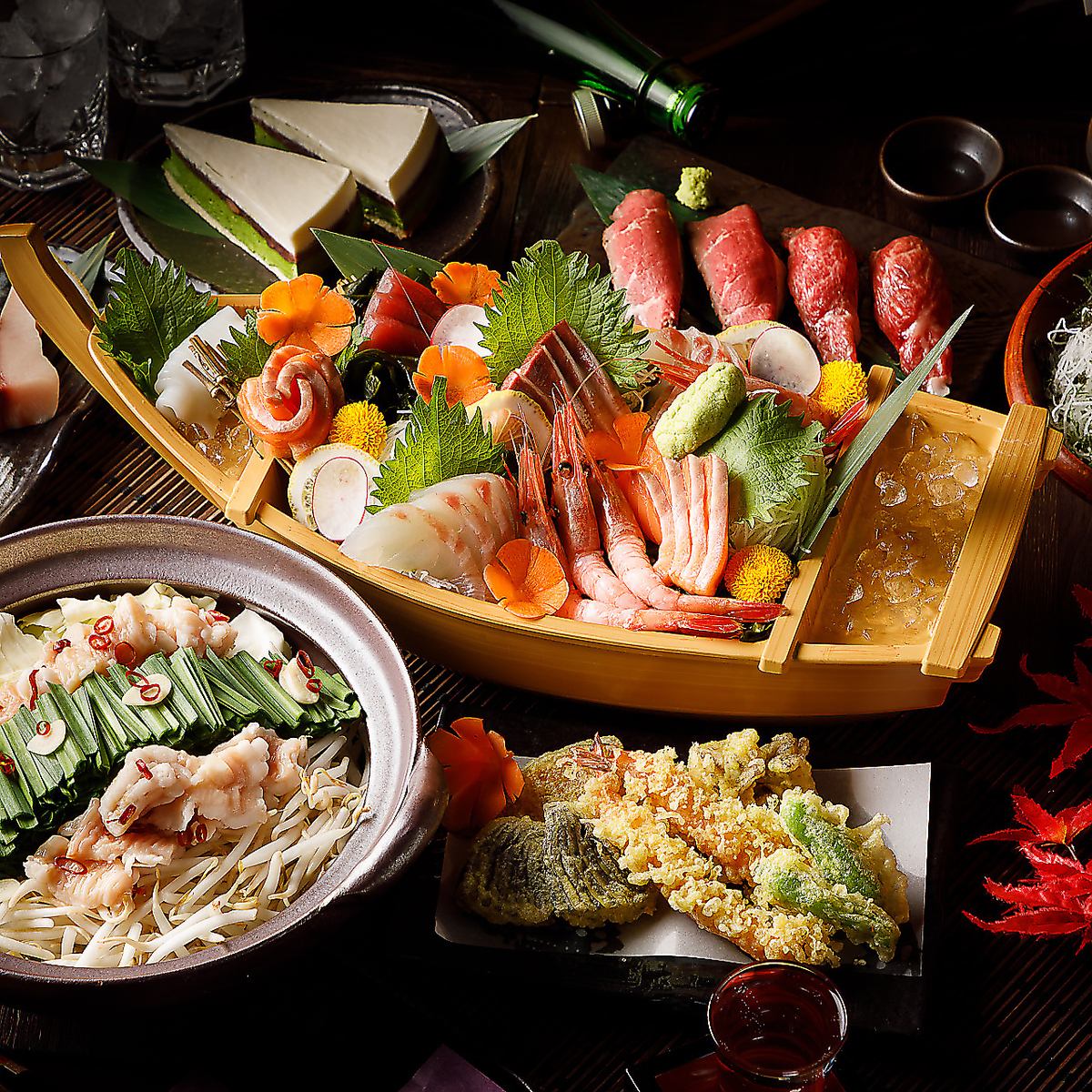 贅沢もつ鍋やちゃんこ鍋などを楽しめる飲み放題付4000円～ご案内