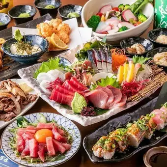 『極漁コース』銀鱈西京焼きや厳選刺身5種盛り含10品 3時間飲み放題付 7000円⇒6000円