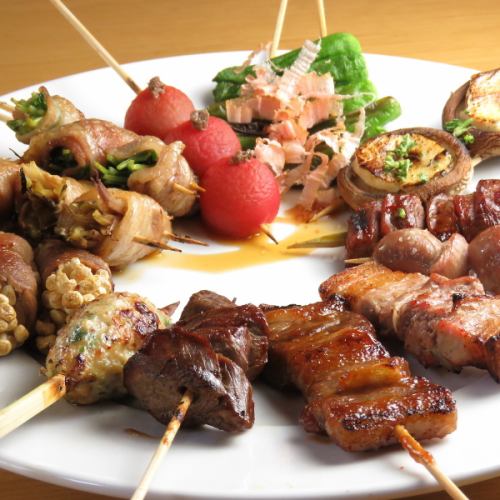 More than 30 kinds of Hakata skewers