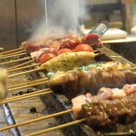 [For welcoming/farewell parties and business entertainment] Available for one person or more! Yutsura's carefully selected skewer course 5,500 yen with 120 minutes of all-you-can-drink