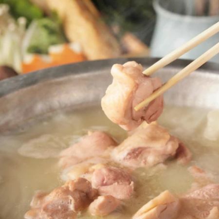 Limited time offer! [Awaodori Chicken Hotpot <Saturday and Sunday only course>] 2 hours all-you-can-drink included, 7 dishes, 3,500 yen