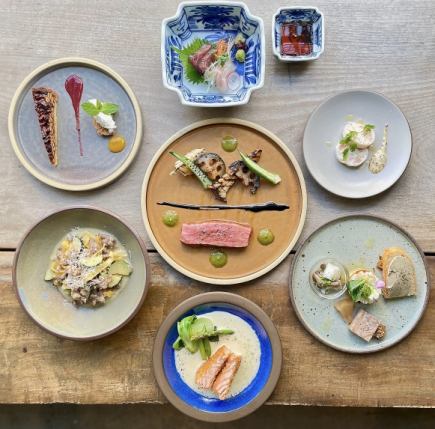 「平日限定」47ag季節のコース（ワインと日本酒のペアリング付き）