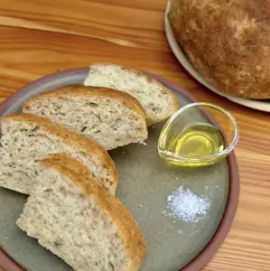 Homemade focaccia with herbs (with olive oil or honey)