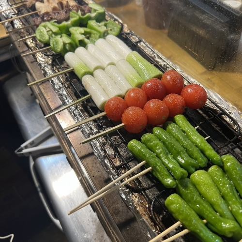 Various vegetable skewers