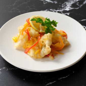 Warm conger eel escabeche