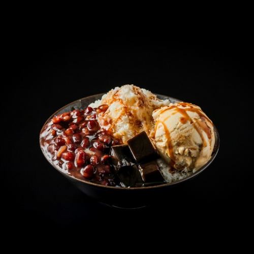 Black honey and red bean shaved ice