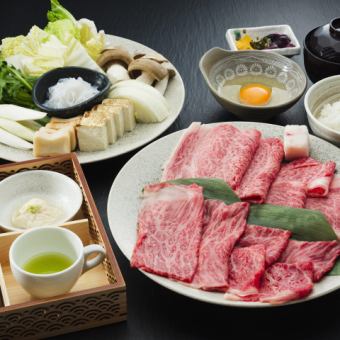 丹波牛堪能すき焼きコース（霜降りと赤身を堪能）