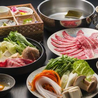 【団体様（5名以上）限定】黒毛和牛すき焼き＆しゃぶしゃぶ両方堪能！選べる1ドリンク付！