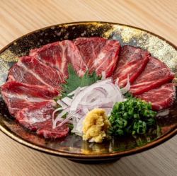 Horse sashimi, direct from Kumamoto, the home of horse meat, lean cuts only.