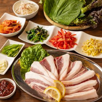 ガッツリ食べたい方におすすめ！【サムギョプサルコース】全4品2850円(税込)