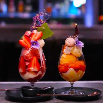 Finish off with a parfait.Great value course with 2 drinks! 4000 yen