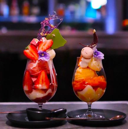 Finish off with a parfait.Great value course with 2 drinks! 4000 yen