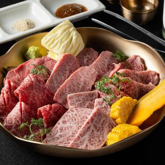 【入和套餐】:盡5種珍稀日本黑毛和牛、黑豚豬肉和赤取雞!還包含Premium Malt啤酒!