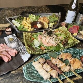 サラダに刺身、肉料理など当店自慢の定番メニューを食べ尽くす◎