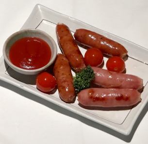 あぐー豚のソーセージとピリ辛ソーセージ盛り