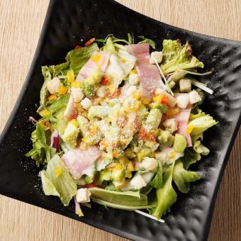 Bacon and avocado Caesar salad
