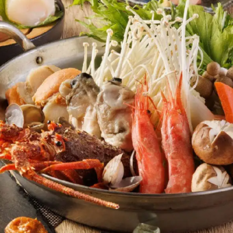 《個室確約》特選海鮮鍋or博多の牛もつ本格鍋が選べる『鍋-nabe-コース』2H飲放付 4,500円