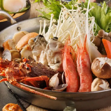 《個室確約》特選海鮮鍋or博多の牛もつ本格鍋が選べる『鍋-nabe-コース』2H飲放付 4,500円