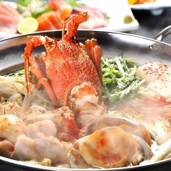 包间保证：“皇套餐”豪华龙虾锅，2小时无限畅饮，5000日元