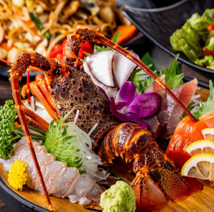 【2時間飲み放題付】伊勢海老や十勝豚の炭火焼を愉しむ『聖-hijiri-コース』 5,500円⇒4,500円