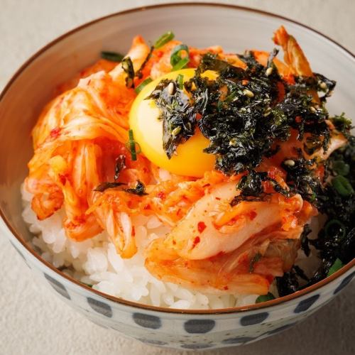 韓国風味　キムチ卵かけごはん