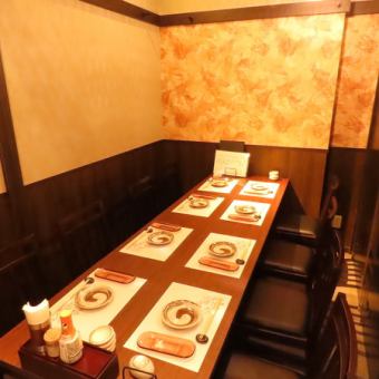 Semi-private table seating for 5-8 people