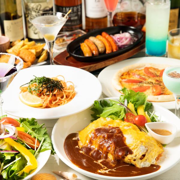 飲み放題付きのコースがかなりお得！！ピラフやカキフライなど、フードも種類豊富♪