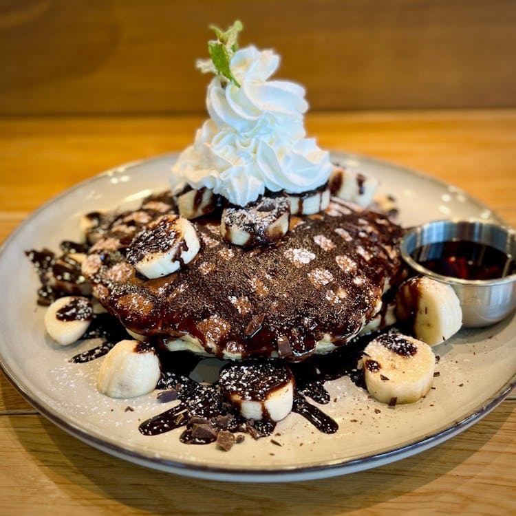 ダブルチョコレート＆バナナパンケーキ