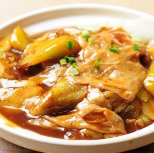 なすと湯葉の鍋煮込み