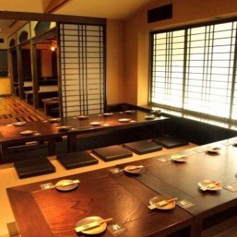Calm digging kotatsu private room ☆ Ideal for company banquets! 6 people ~ maximum 30 people OK ◎ Recommended for large banquets such as welcome and farewell party in Sendai, drinking party, company banquet, reunion party.Various banquet courses with all-you-can-drink are also available!