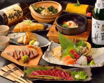 [Delicious sweet potato course] Luxurious 4-piece sashimi assortment + marbled horse sashimi♪ 120 minutes with all-you-can-drink local sake + 10 dishes 6,000 yen → 5,000 yen