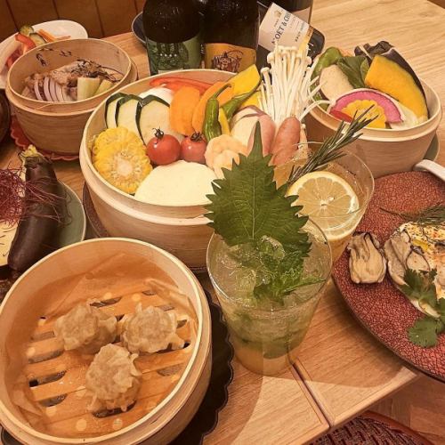 蒸し料理と織りなす、泡の饗宴