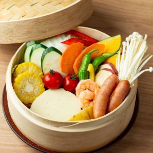 京野菜の蒸籠蒸し