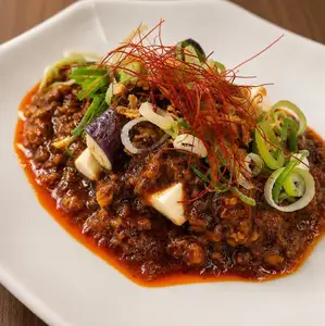 茄子の麻婆ソースがけ