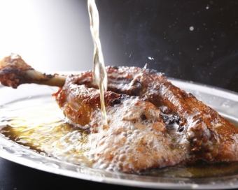 Oven-baked free-range chicken on the bone