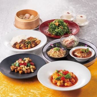 スタンダードコース　豆苗の炒め物や鶏肉のカシューナッツ炒めなど全7品