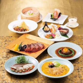 【極み】スペシャルディナーコース 【個々盛】フカヒレの姿煮や牛肉黒胡椒炒めなど　お料理のみ