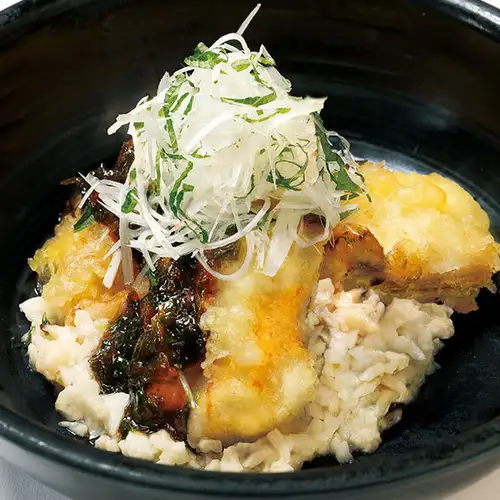 長芋と穴子天の特製海苔ソースがけ