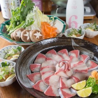 冬季限定！“天然”鰤しゃぶ鍋と日本酒約50種類以上飲み放題付きコース！