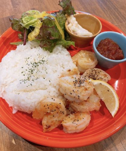Garlic shrimp plate