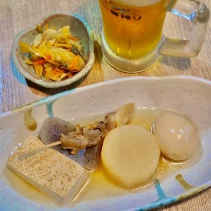 【ちょいのみ♪】特製おでんを堪能♪付出しと生ビール付ちょいのみセット