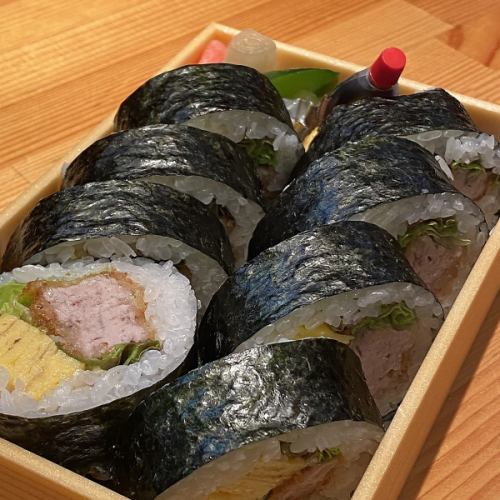 Maple pork cutlet sushi roll