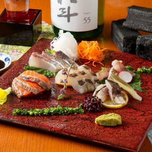 Specialty charcoal grilled sashimi 5 types