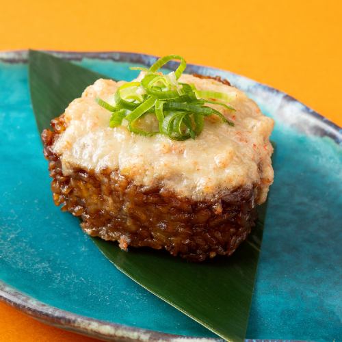 Crab miso grilled rice ball
